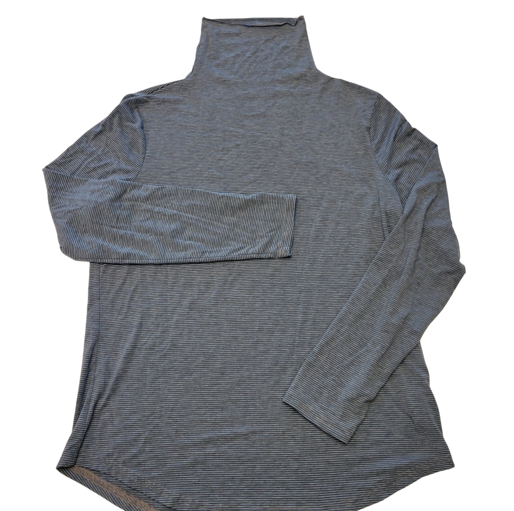 TOAD&Co. Blue Stripe Long Sleeve Turtleneck Large